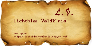 Lichtblau Valéria névjegykártya